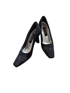 Stuart Weitzman Women's Black Sparkle Rhinestone 3-inch Pumps Heel Size 6B